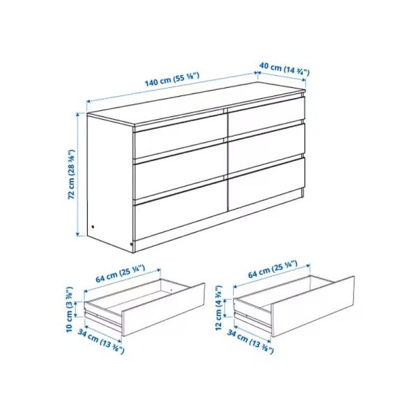 دراور شش کشوی سفید ایکیا KULLEN - Image 7
