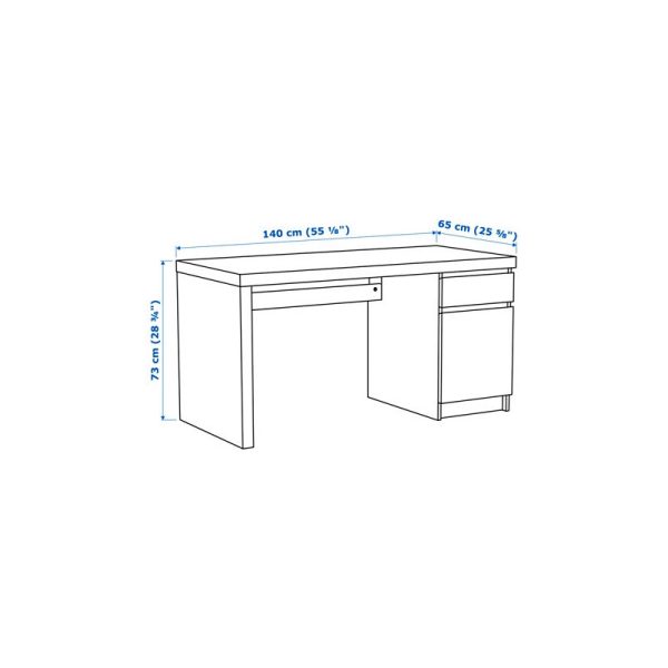 میز تحریر 140x65 گردویی ایکیا MALM - تصویر 8