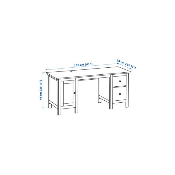 میز تحریر سفید  155x65 ایکیا HEMNES - تصویر 9