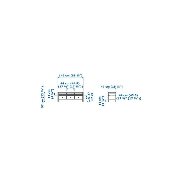 میز تلویزیون سفید ایکیا HEMNES - تصویر 6