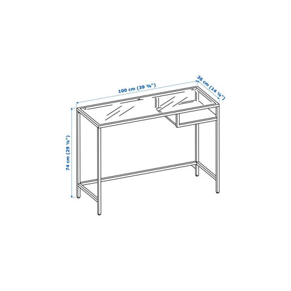 میز کار / لپ تاپ مشکی فولادی ایکیا VITTSJO - تصویر 6